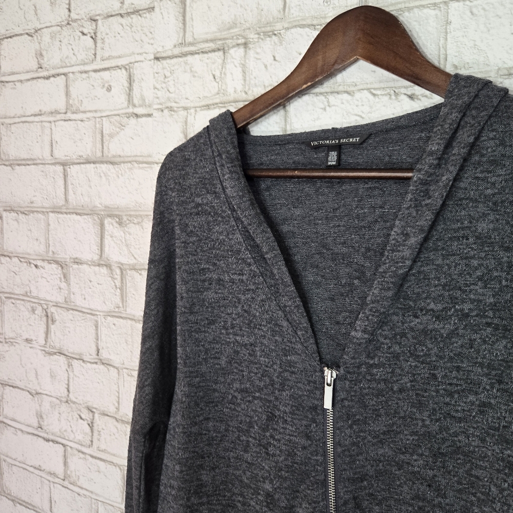 Victoria's Secret full zip *like new* gray hoodie - Picture 2 of 13